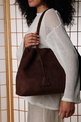 Where's That From Womens 'Drift' Suede Slouchy Shoulder Tote Bag