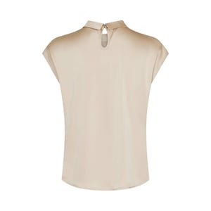 Neo Noir fleur drapy satin blouse 160990 125 dark sand
