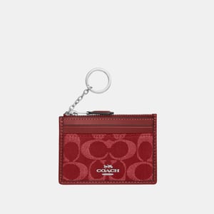 Mini Skinny Id Case In Signature Denim