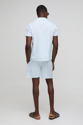 Regular Revere Linen Blend Shirt & Short Set