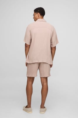 Oversized Short Sleeve Woven Shirt & Short Set