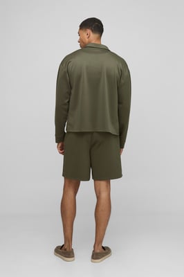 Oversized Scuba Shirt and Relaxed Short Set