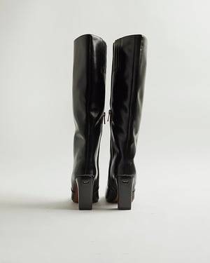 River Island Womens High Leg Boots Black Chisel Toe