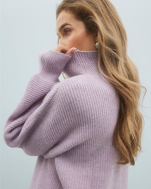 River Island Womens Jumper Purple Knitted Funnel Neck