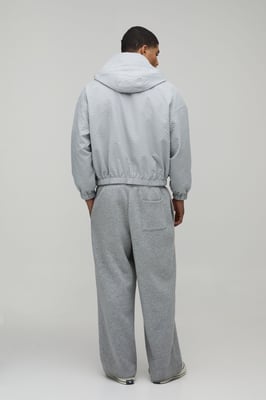 Oversized Boxy Check Funnel Hood Cagoule