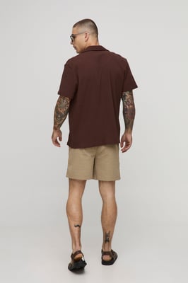 Mid Length Seersucker Check Swim Short