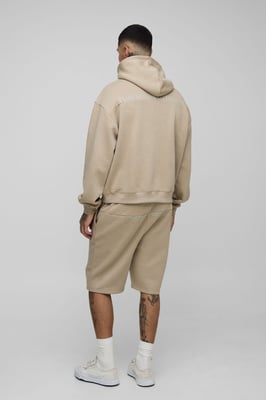 Tall Oversized Boxy 13 Print Hoodie & Short Set