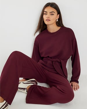 River Island Womens Top Red Premium Long Sleeve Tie Front