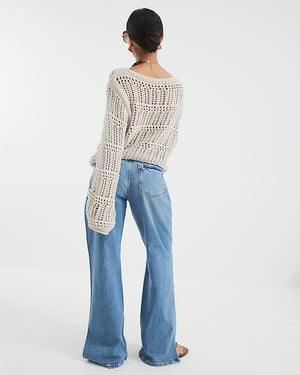 River Island Womens Flared Jeans Petite Blue High Rise