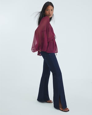 River Island Womens Flared Jeans Petite Blue