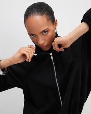 River Island Womens Bomber Jacket Black Faux Suede