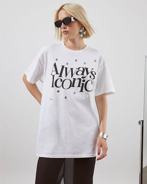 River Island Womens T-Shirt White Short Sleeve Always Iconic