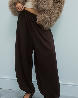 River Island Womens Trousers Brown Premium Balloon Leg