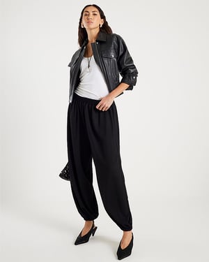River Island Womens Trousers Black Balloon Leg