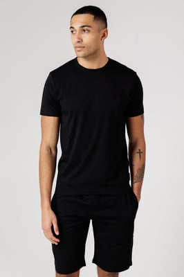 Black Cotton T-Shirt And Shorts Co Ord Set