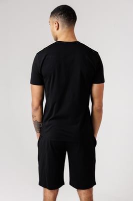Black Cotton T-Shirt And Shorts Co Ord Set