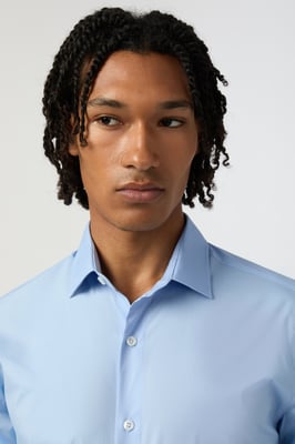Slim Fit Poplin Single Cuff Regular Collar Shirt