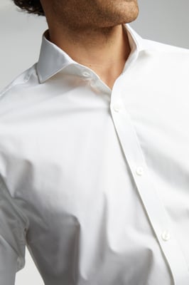 Egyptian Cotton Tailored Fit Poplin Single Cuff Cutaway Collar Shirt