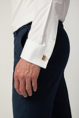 Egyptian Cotton Tailored Fit Poplin Double Cuff Cutaway Collar Shirt