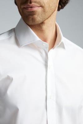 Regular Fit Poplin Single Cuff Extreme Cutaway Collar Shirt