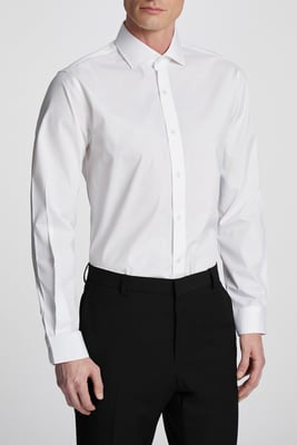 Tailored Fit Poplin Single Cuff Cutaway Collar Shirt
