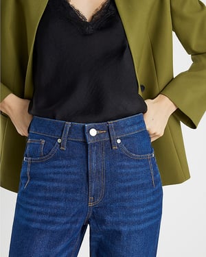 River Island Womens Mom Jeans Blue High Rise