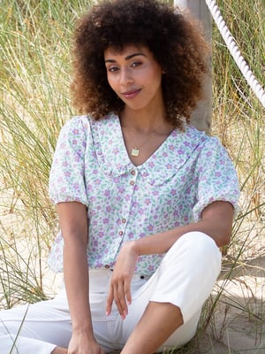 Kite Clothing Crendell Dolly Collar Muslin Blouse Garden Bloom