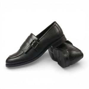 Herr Loafers med svarta fransar i konstläder och munkrem