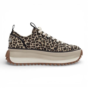 Tamaris dames platform sneakers met luipaardprint
