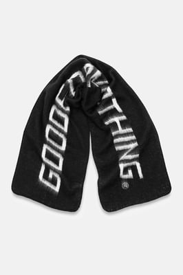 Black Branded Knitted Scarf