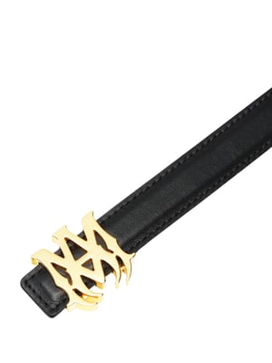 MA 2CM Gold Belt in Black