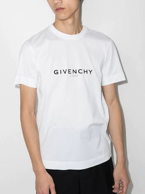 Reverse Paris Logo Print T-Shirt in White