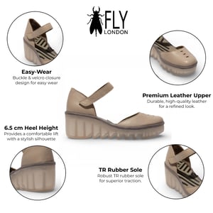 Fly London Women's Taupe BISO305FLY Suede Leather Wedge Sandals