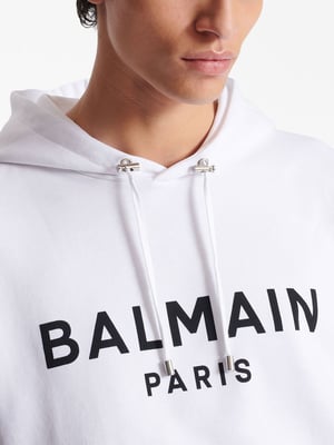Logo Printed Hoodie in White