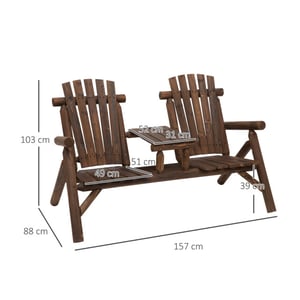 4goodz Tuinbank met 2 zitplaatsen en een tafel van hout -