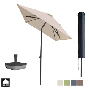 Kopu ® leon parasol rechthoek 150x250 cm met hoes en voet creme