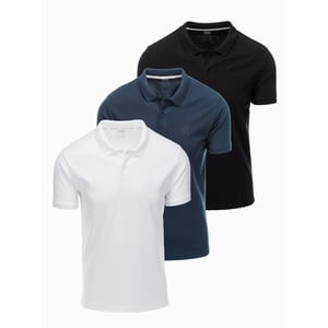Ombre Italian style heren poloshirts zwart wit 3 stuks