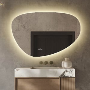Vtw Living badkamerspiegel met led verlichting asymmetrisch spiegel met