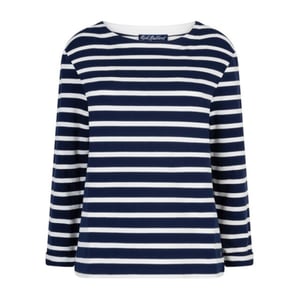Red Button Sweater srb4755 terry stripe darkblue