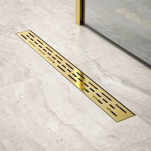 Mirlux Douchegoot 70cm goud standaard rooster rvs met flens