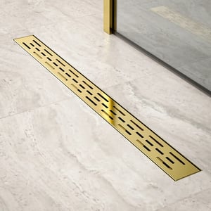 Mirlux Douchegoot 80cm goud standaard rooster rvs met flens