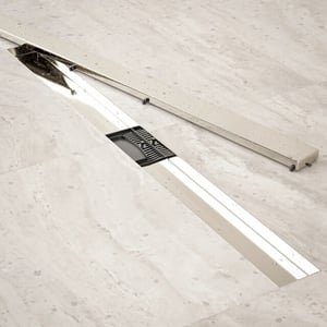 Mirlux Douchegoot 90cm tegelrooster rvs met flens