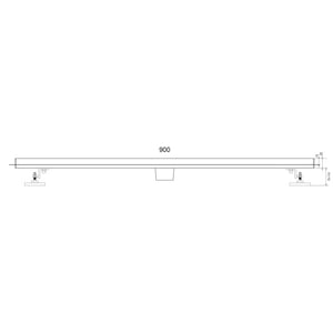 Mirlux Douchegoot 90cm- mat zwart- tegelrooster rvs met flens