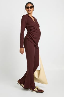 Maternity Rib Wrap Top & Trouser Co-Ord