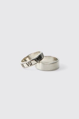 2 Pack Roman Lettering Rings