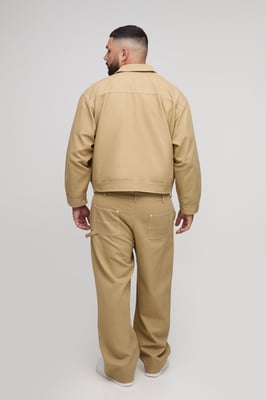 Plus Oversized boxy Canvas Carpenter Panel Worker Jacket