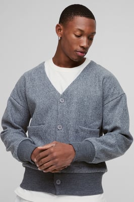 Boxy Open Neck Bomber Jacket