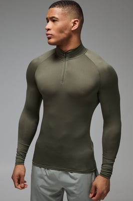 Man Active Lightweight Essentials Gym Raglan Muscle Fit 1/4 Zip