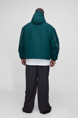 Plus Regular Fit Piping Detail Nylon Padded Parka