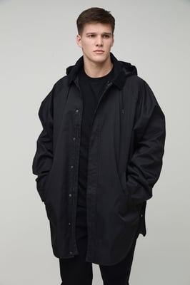 Tall Cord Collar Oversized Hooded Parka Jacket